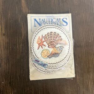 Nautical Seashell Die-Cuts - White & Brown - vintage Paper Coasters - Seaside